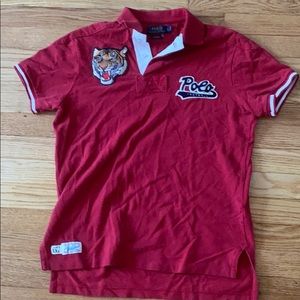 Rare Red Color Polo Tiger Polo Script Shirt.